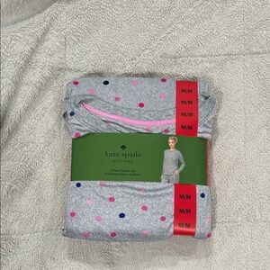 Kate Spade ladies Pajama Set in grey with Pink and Blue Dots